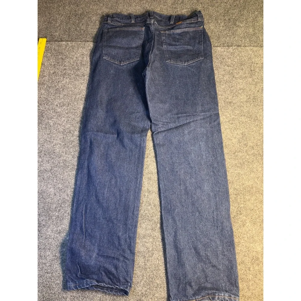 Wrangler Rustler Jeans Mens 34x32 Blue Denim Regular Fit Straight Leg‎ 87619PW